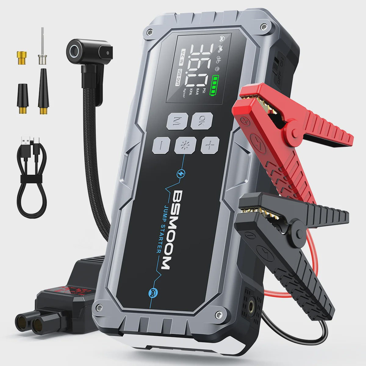 Krachtige 6000A Jump Starter met Compressor & 21800mAh Powerbank