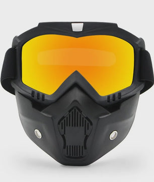Motorcross Bril met Afneembaar Ademend Masker - Stof- en Impactbestendig