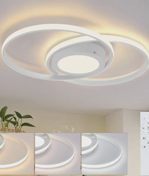 Moderne Zwarte LED Plafondlamp 48W Dimbare met Afstandsbediening & Kleurtemperatuur 3000K-6500K