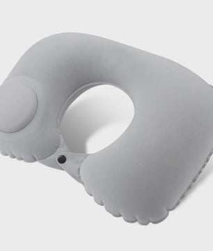 Opblaasbaar Nekkussen met Flocklaag - Compact en Zelfvullend voor Reizen