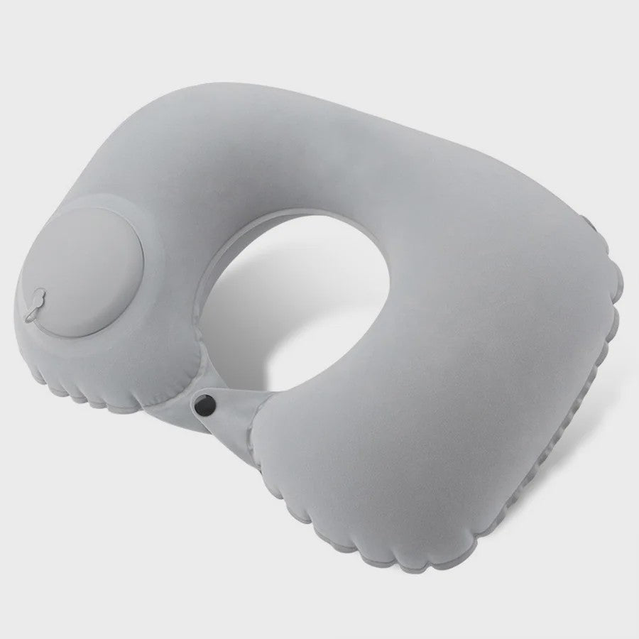 Opblaasbaar Nekkussen met Flocklaag - Compact en Zelfvullend voor Reizen