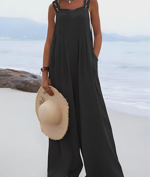 Zomerse Wijde Pijp Jumpsuit met Bretels - Casual en Comfortabel