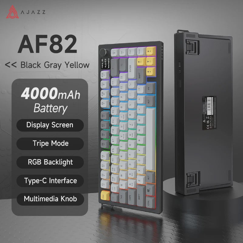 AJAZZ AF82 75% Draadloos Gaming Toetsenbord met Display, RGB & 4000mAh Batterij