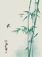Vintage Chinese Lotus & Bamboe Canvas Print - Zen Muurdecoratie