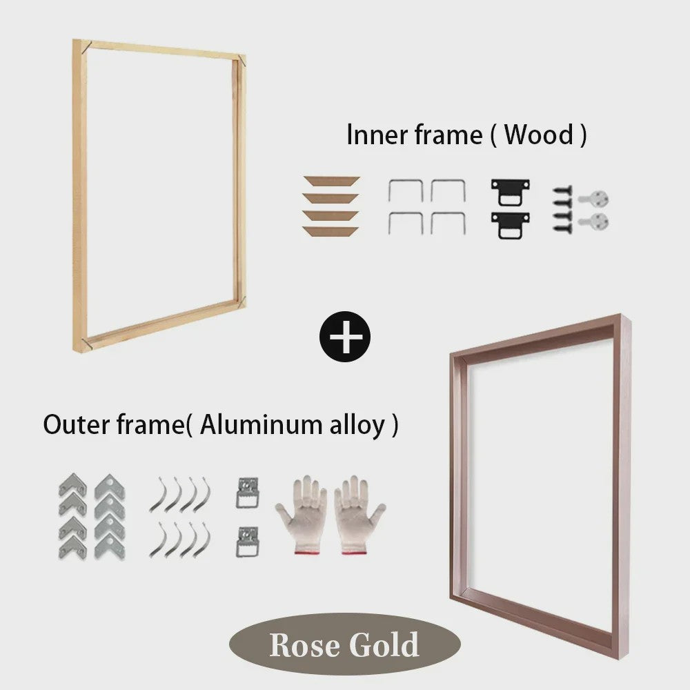 DIY Poster Frame Set: Metaal & Hout in 8 Kleuren voor Galerij Decoratie
