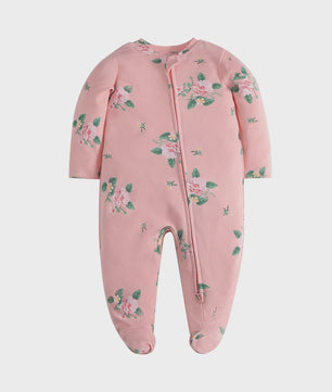 Katoenen Newborn Pyjama met Voetjes en Ritssluiting - Romper voor Jongens en Meisjes (0-12 Maanden)
