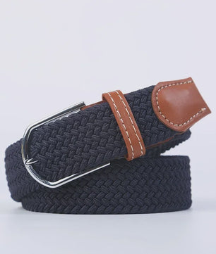 Unisex Gevlochten Elastische Riem met Pin Gesp - 107-130cm