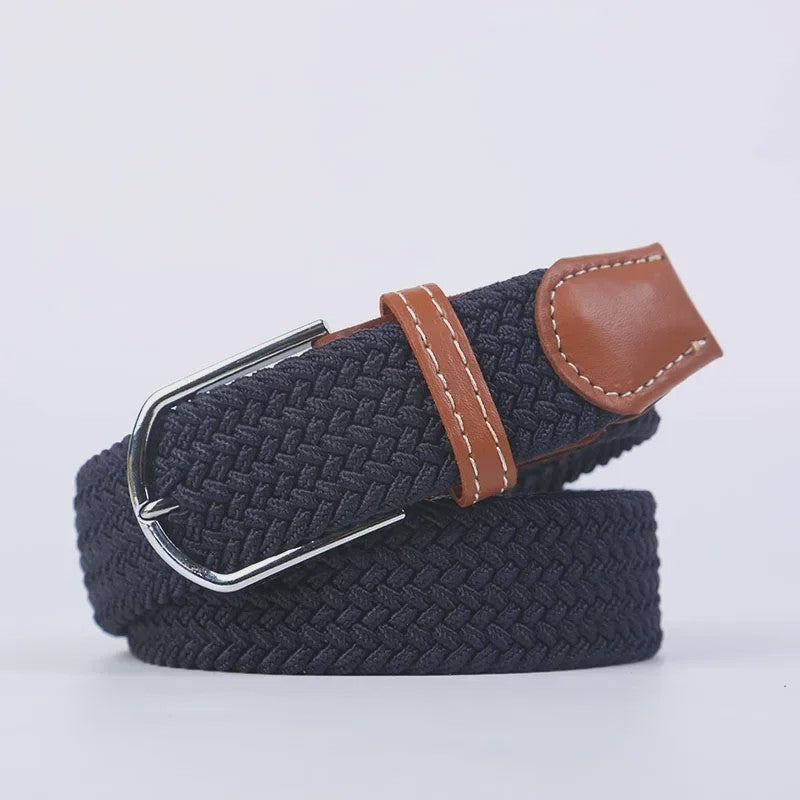 Unisex Gevlochten Elastische Riem met Pin Gesp - 107-130cm