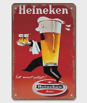 Retro Metal Bier Merk Poster - Decoratie voor Man Cave, Bar & Club