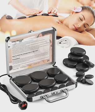 Professionele Hot Stone Massage Set met Verwarmer - 20 Stenen & Temperatuurregeling