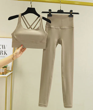 Dames Yogaset: Sport BH met Hoge Taille Legging - Squat Proof & Tummy Control