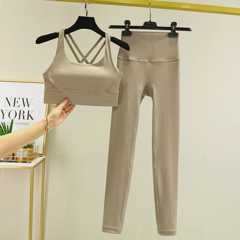 Dames Yogaset: Sport BH met Hoge Taille Legging - Squat Proof & Tummy Control