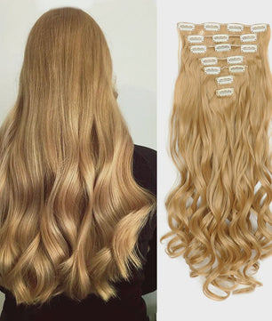 Clip-in Haarverlenging 7 Delig - 55cm Lang Krullend Synthetisch Haar