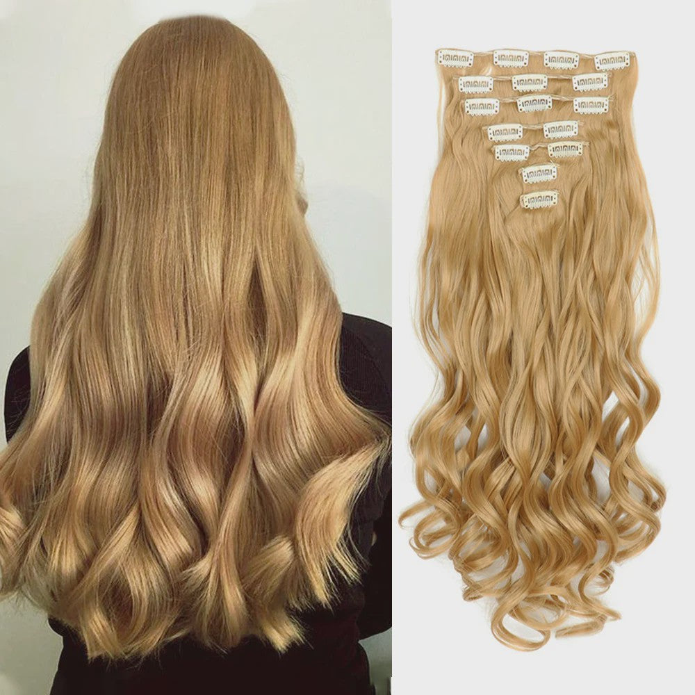 Clip-in Haarverlenging 7 Delig - 55cm Lang Krullend Synthetisch Haar