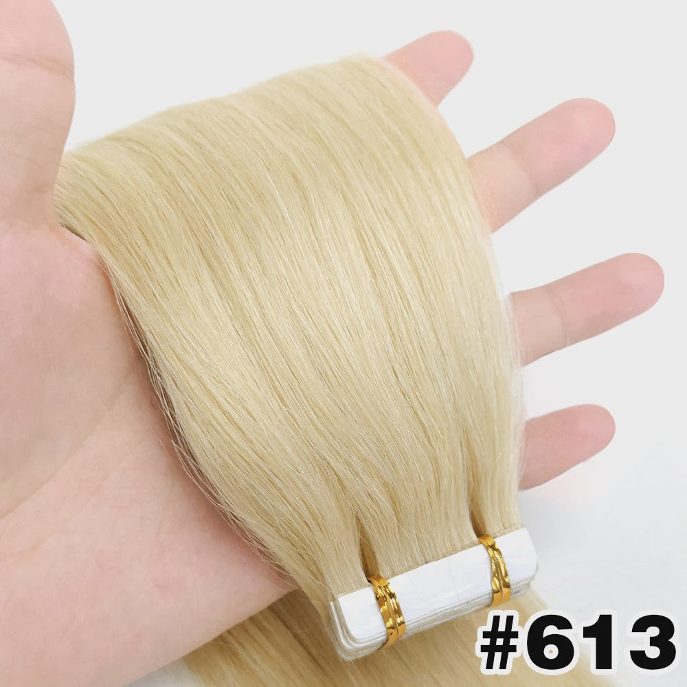 Tape-in Haarverlengingen 100% Echt Menselijk Haar - Kleur #2 - Naadloos & Zacht