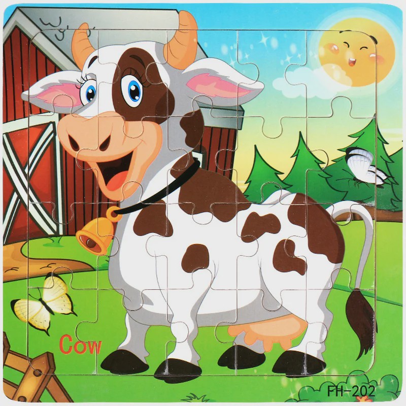 Houten 3D Puzzel Set - 20 Stuks - Dieren & Voertuigen - Educatief Montessori Speelgoed voor Kinderen 3-6 Jaar