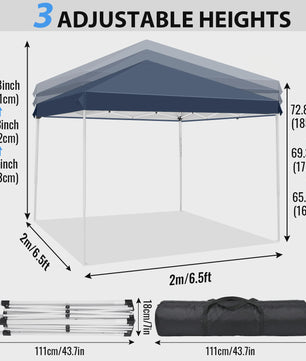 Pop-up Gazebo Tent 3x3M - UV & Regenbestendig, Verstelbare Hoogte, Inclusief Draagtas