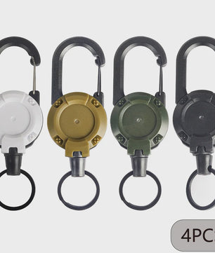 Intrekbare Sleutelhanger met Karabijnhaak - Heavy Duty Clip voor Tassen & Outdoor