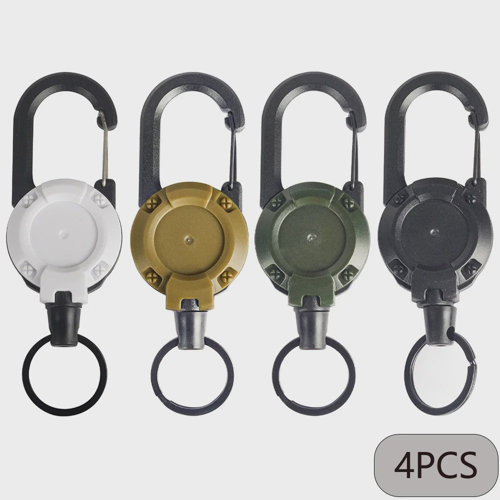 Intrekbare Sleutelhanger met Karabijnhaak - Heavy Duty Clip voor Tassen & Outdoor