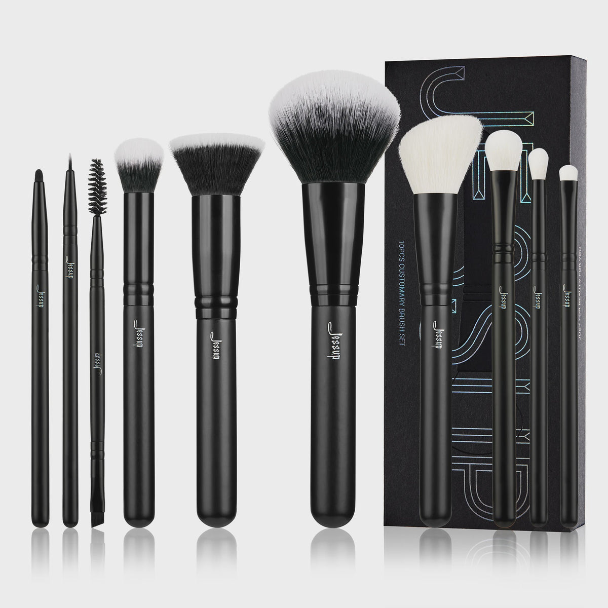 Jessup 14-delige Make-up Kwasten Set: Compleet voor Foundation, Oogschaduw & Contour