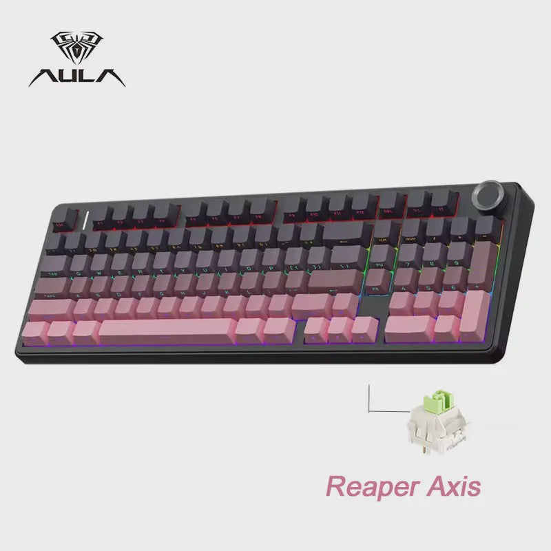 AULA F99PRO Mechanisch Gaming Toetsenbord - 99 toetsen, 3 Modi, Hot-Swappable, Gasket Structuur, Media Knop