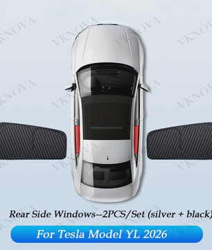 Set Zonneschermen voor Tesla Model 3/Y (2017-2025) - Privacy & UV Bescherming