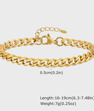 Gouden Chunky Schakelarmband met OT Sluiting - Roestvrij Staal, Aanslagvrij