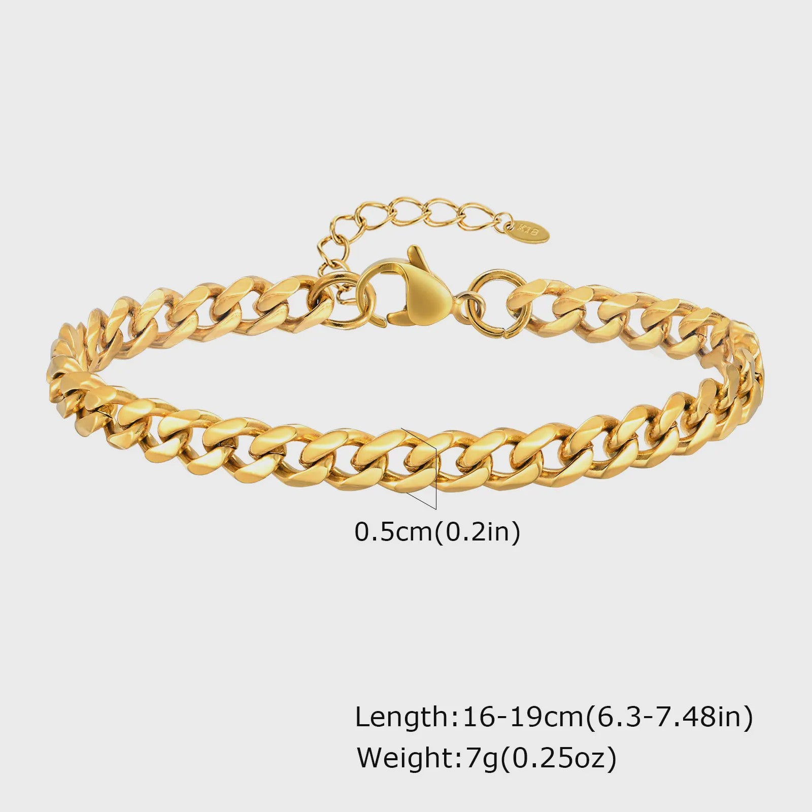 Gouden Chunky Schakelarmband met OT Sluiting - Roestvrij Staal, Aanslagvrij