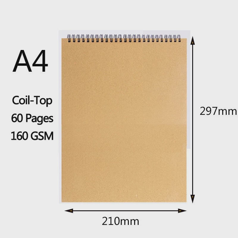 Schetsboek met Dik Papier (160 GSM) - Diverse Maten A3, A4, A5, 8K, 16K - Ideaal voor Tekenen en Schilderen