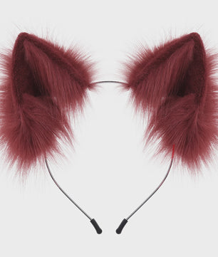 Handgemaakte Pluizige Dierenoren Hoofdband - Kat & Vos Oortjes voor Cosplay & Feest