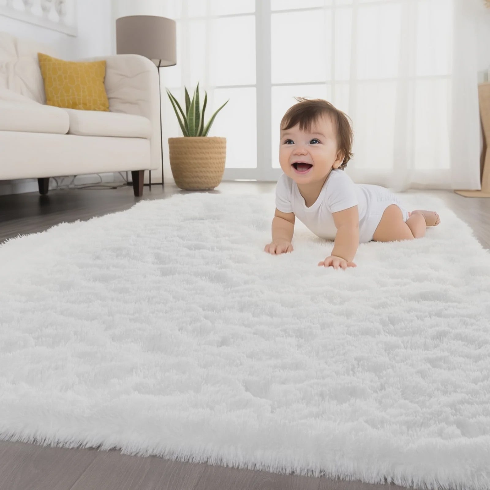 VIKAMA Pluche Vloerkleed - Zacht, Antislip & Decoratief voor Woonkamer, Kinderkamer & Badkamer