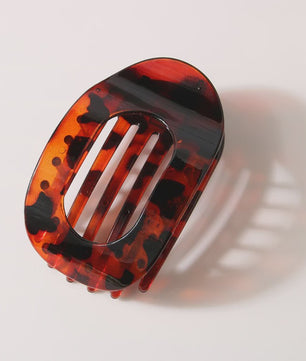 Chique Ovalen Haarklem met Luipaardprint - Stijlvolle Acryl Haarclip voor Dames