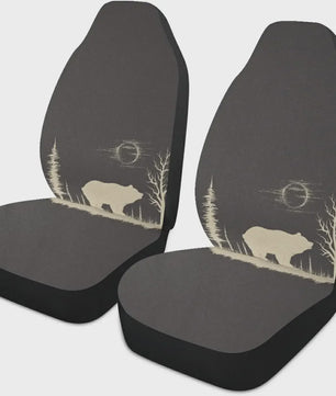 Vintage Beren Autostoelhoes Set (2 stuks) - Universele Stoelbeschermer Bruin
