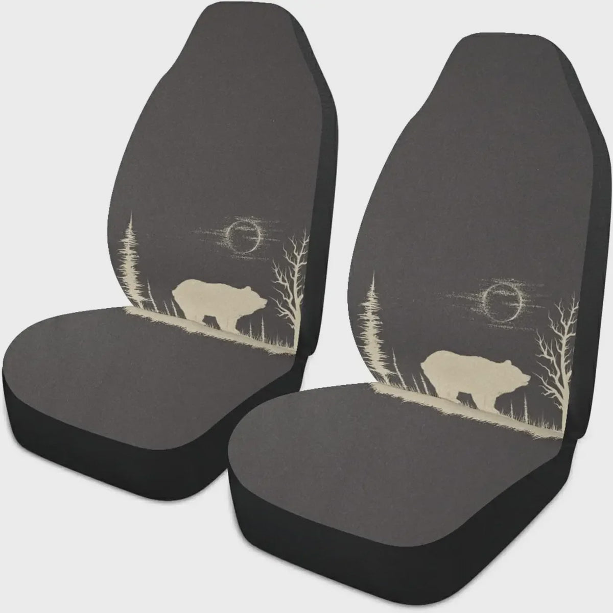 Vintage Beren Autostoelhoes Set (2 stuks) - Universele Stoelbeschermer Bruin