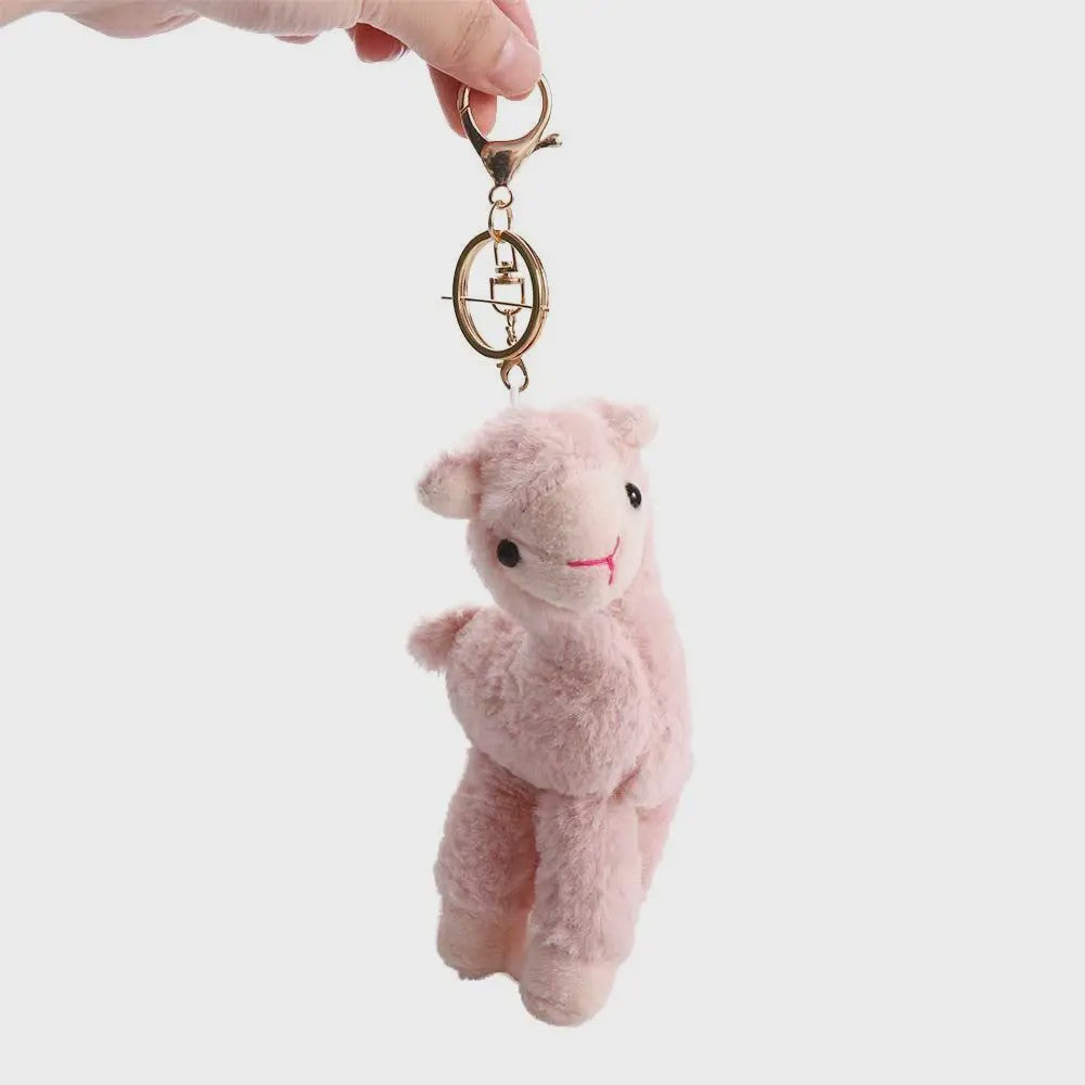 Pluche Alpaca Sleutelhanger - Schattige Knuffel Dierenhanger voor Tassen en Sleutels