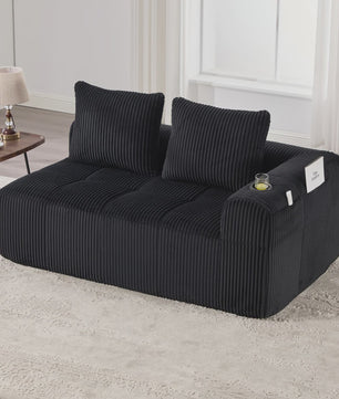 Moderne Modulaire Bank met Bekerhouder en Zijvak - Compact & Comfortabel