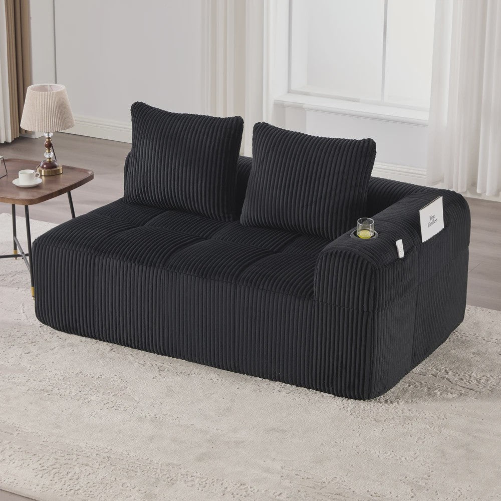 Moderne Modulaire Bank met Bekerhouder en Zijvak - Compact & Comfortabel