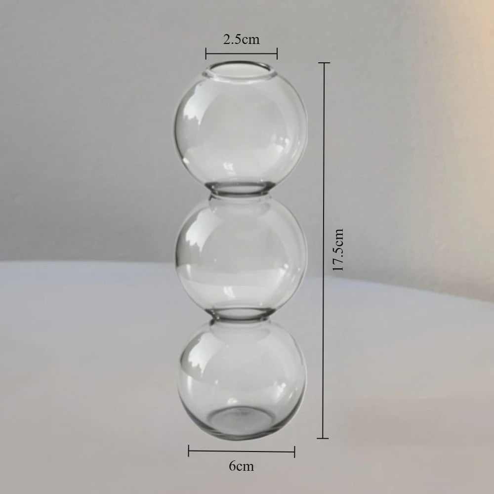 Nordic Kleurrijke Glazen Vaas - Bubble Design voor Hydroponische Planten & Bloemen