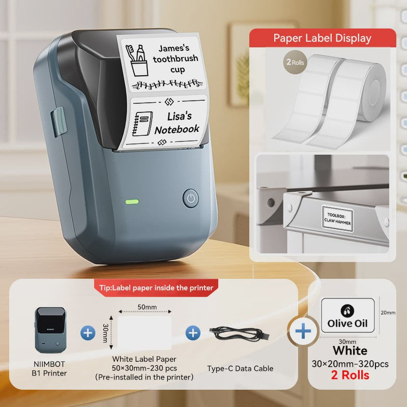 Niimbot B1 Draadloze Thermische Labelprinter - Ideaal voor Kleine Bedrijven, Huis & Cadeaus