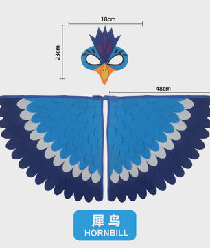 Veren Vleugels en Masker Set - Vogel Kostuum voor Kinderen - Halloween & Feest