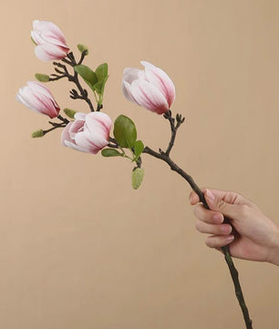 Zijden Magnolia Boeket - Kunstbloemen voor Bruiloft, Decoratie & DIY