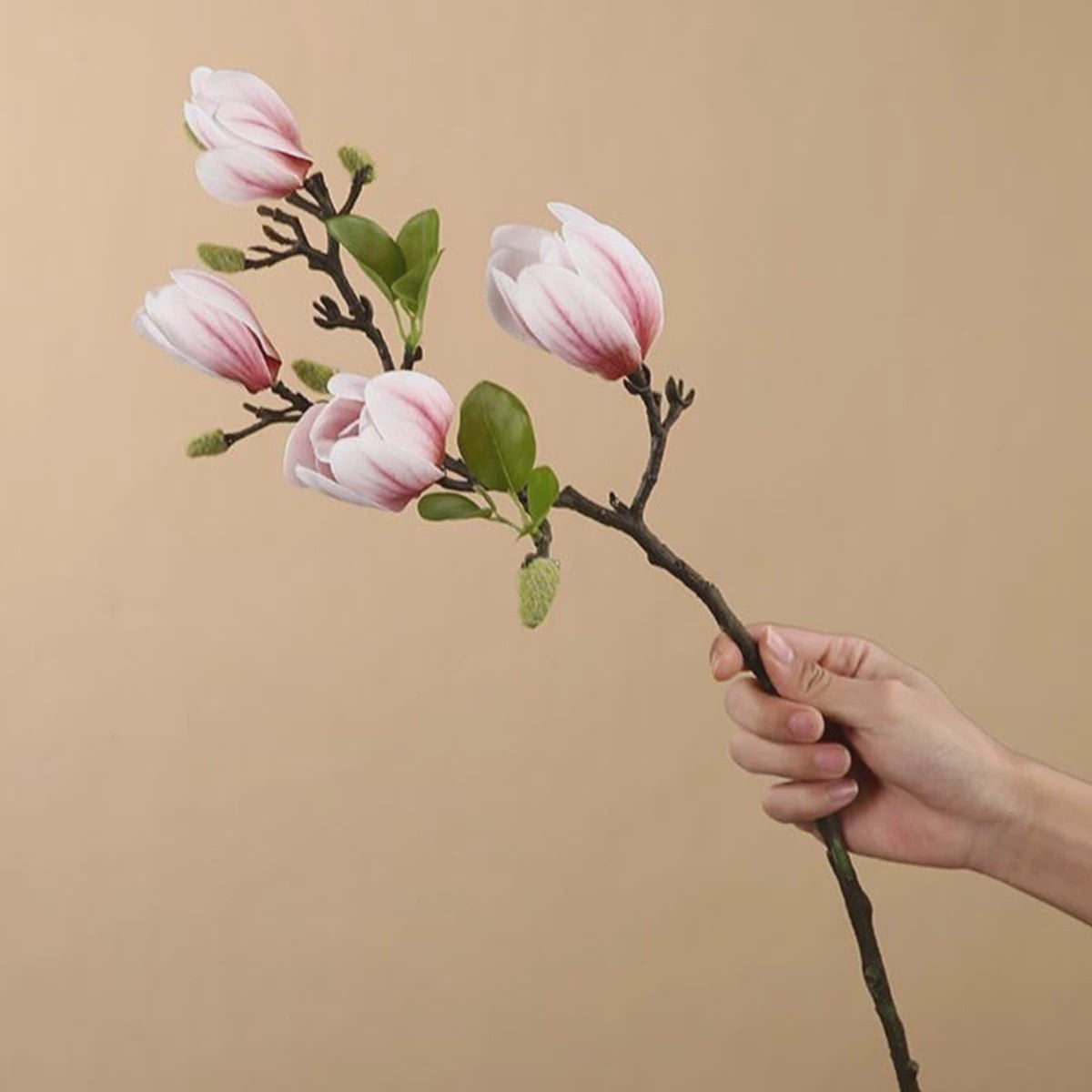 Zijden Magnolia Boeket - Kunstbloemen voor Bruiloft, Decoratie & DIY