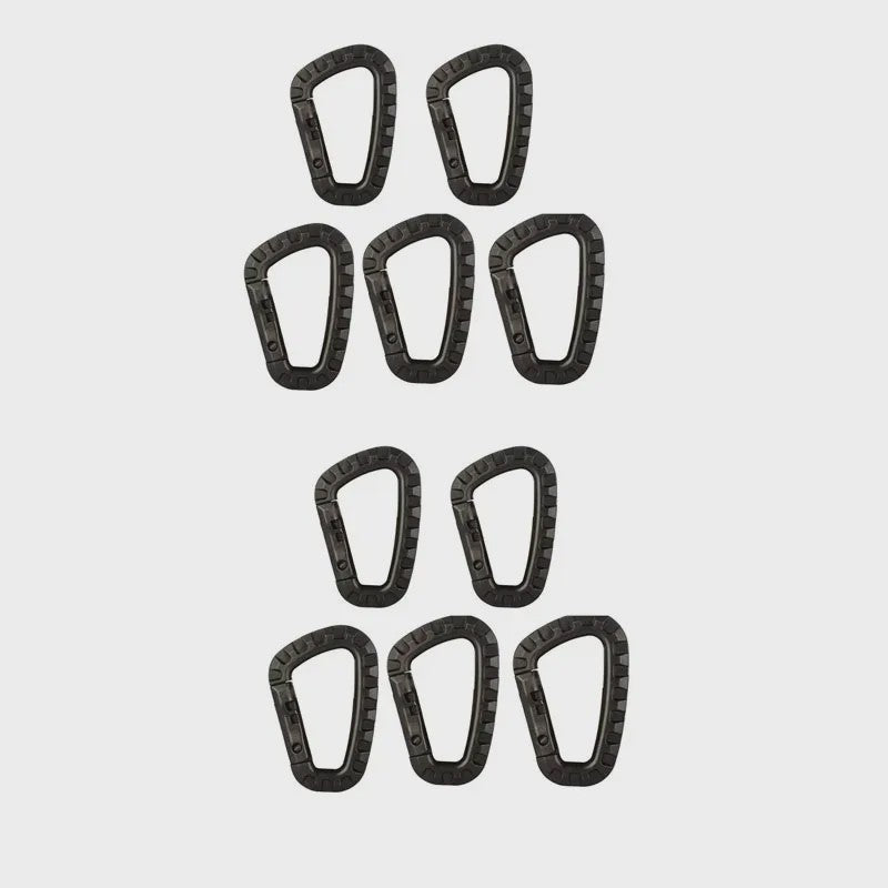 Tactische Karabijnhaak Clips D-Ring Gespen - Set van 1-10 Stuks voor Outdoor & Backpacking