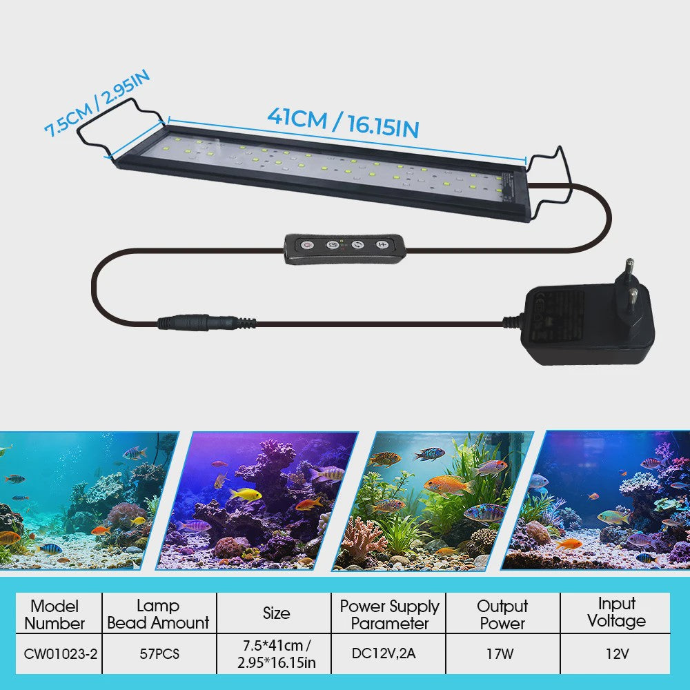 Intelligente LED Aquarium Verlichting met APP Control - Waterdicht IP68, Kleur & Helderheid Instelbaar
