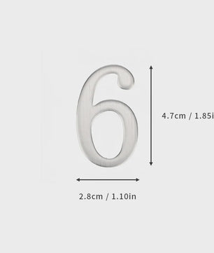 RVS Deurnummer met Zelfklevende Achterkant - 5x3cm Huisnummer voor Buiten