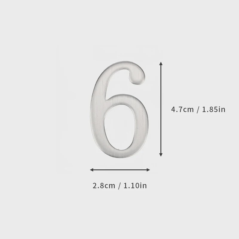 RVS Deurnummer met Zelfklevende Achterkant - 5x3cm Huisnummer voor Buiten