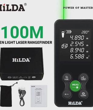 HILDA Laser Afstandsmeter 120M - Hoekmeting, Dubbele Laser & Oplaadbaar