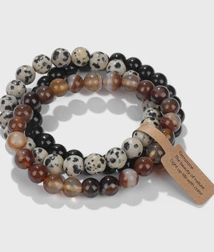 Natuursteen Kristal Kralen Armbanden Set - Amethist & Multi-Layer Combinaties
