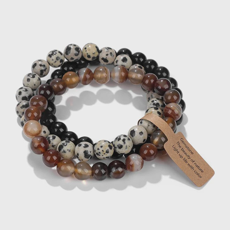 Natuursteen Kristal Kralen Armbanden Set - Amethist & Multi-Layer Combinaties