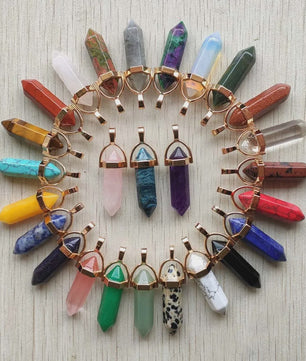 Natuurlijke Groene Aventurijn Kristal Pilaren Hangers - 24 Stuks Set voor Sieraden Maken